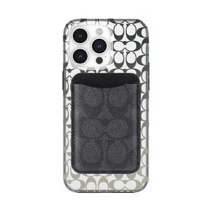 Coach Magnetic Phone Wallet/Card Holder - Compatible with MagSafe Wallet - Signature Charcoal