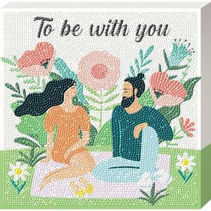 [RGKN69QR]너와 함께 3D 원형 캔버스 보석십자수 25x25