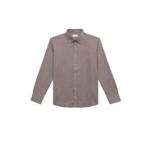 [하프클럽/BY파크랜드]베이지 마이크로 패턴 기모셔츠-AA2CL309