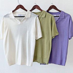 [모로엠]오픈 카라 반팔 니트 DM KAH QUND5007 화이트_P347170437