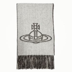 내일도착(선물포장 공식케이스)24FW 비비안웨스트우드 양면울 머플러 목도리 화이트 81030006