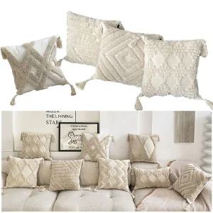 빈티지 태슬 소파 베개 융털 쿠션커버디자인쿠션 등쿠션 소파등쿠션 쇼파