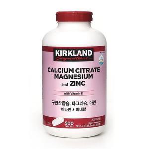 커클랜드 구연산칼슘 마그네슘 아연 1,586.2mg 500정