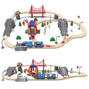 기찻길레일블럭 철도만들기 장난감 원목 자성 움직이는기차