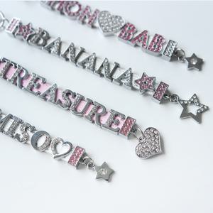 이니셜 큐빅 알파벳 가죽 키링 커스텀 주문제작 가능 [이름 네임 가방 열쇠 고리 펜던트 참 장식 키홀더]