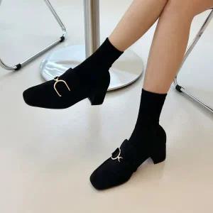 [롯데백화점]소보 드쥬르 2type 스웨이드 털안감 체인로퍼 3cm 5cm