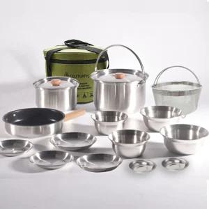 코스트위드 올인원 16P 캠핑 코펠세트 스테인리스 냄비세트 2-3인용