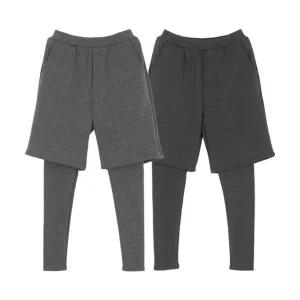 밍크털기모 5부 반바지레깅스 겨울보온융 밴딩팬츠