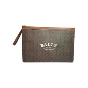발리 BOLLIS LARGE.TML I801P 로고 클러치 브라운 BALLY