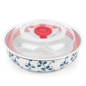 뚜껑있는 나눔접시 3칸 중 찬기 도자기 반찬그릇 보울