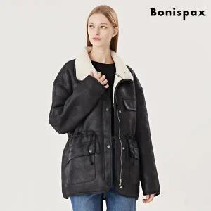 [롯데백화점]보니스팍스 스트링 하이넥 무스탕 자켓 (XO4JK009L0)