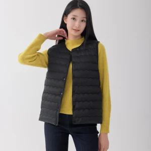 [지센] (3컬러) 에브리 말랑 덕다운 물결 베스트 LVLWOA72