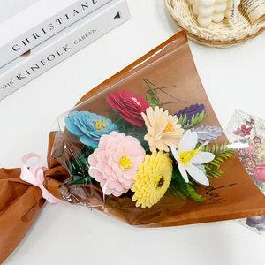 [오피스스쿨] 토단(TD) 펠트 부직포 꽃다발 만들기 1인세트 DIY 졸업 입학 축하 펠트공예 인테리어소품