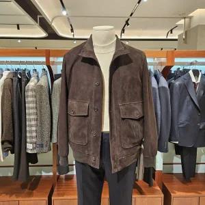 [킨록바이킨록앤더슨](신세계 사우스시티)와인 브라운 A-2 염소가죽 재킷(CIX03J019)