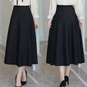 A라인 롱스커트 하객 출근 올블랙 정장 하이웨스트