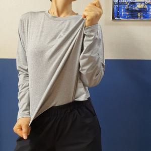 남여 기능성 라운드 긴팔티 스포츠웨어 (그레이)