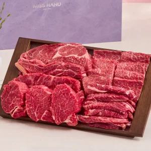 [품질보장]1++No.9등급 한우VIP 1KG 선물세트 등심 살치살 채끝 안심 갈비살