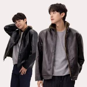 하이넥 가죽자켓 융털 레더 무스탕