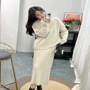 [스칼랩] 니트 롱스커트 투피스