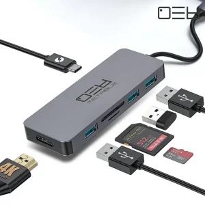 USB 3.0 7포트 멀티 허브 / 노트북 태블릿 아이패드 C to HDMI PD충전 SD TF 카드 포트 확장