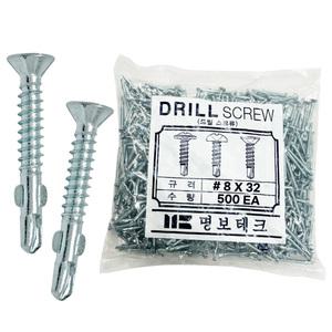 윙스크류피스 8X32 (백색) 직결 윙 피스 날개 양날 방부목 목재 데크 나무 각관 파이프 나사못