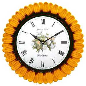 PM2026 무소음 해바라기 꽃잎 꽃벽시계 제조한국