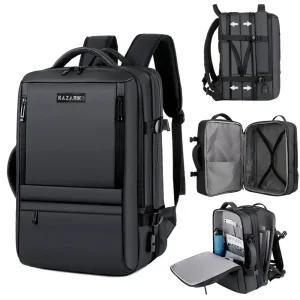 카자리코 비지니스 백팩 여행백팩 대용량 36L 확장형 직장인 대학생 가방 17인치 노트북 가방 USB 충전포터