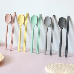 실리콘 수저세트 2인용 성인용 숟가락 젓가락 세트 어른 부부 신혼 수저