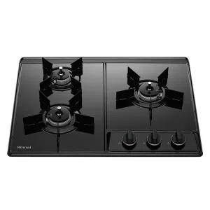 [린나이]560x430 블랙 매립형 건전지타입 3구 가스레인지 RBR-NC310DJ