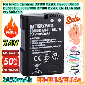 For 호환 니콘 Cameras D3100 D3200 D3300 D5100 D5200 D5300 D7000 D7100 D7700 EN-EL14 7.4V 2050mAh 배