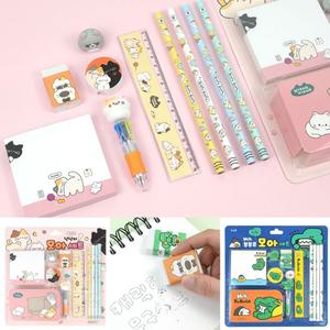 핑크풋 캐릭터 모아세트 학용품 문구세트 냥냥이 부부코 필기구 연필 지우개 신학기 입학선물