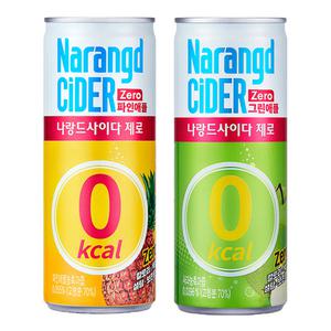 나랑드사이다 제로 245ml 파인애플 30캔+그랜애플 30캔
