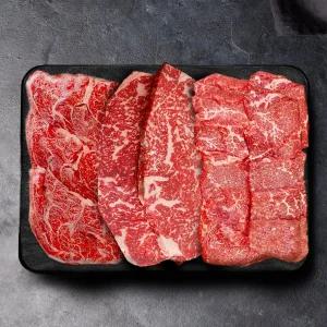 [올테이블][냉장] 국내산 소고기 등심 채끝 설꽃 특수 배부른 구이 모둠 800g 소고기 세트