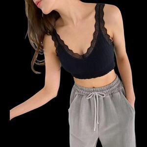 [다잇템]여성 볼륨핏 레이스 면원단 물결무늬 브라렛