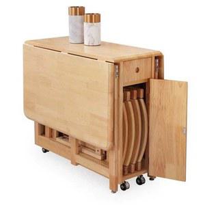 확장형 접이식 식탁 세트 테이블 인용 원목 의자