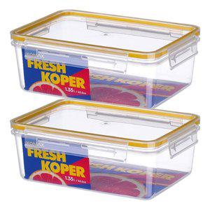[기타]코멕스 프레시코퍼 밀폐용기 직사각 3호 1.35L X 2개