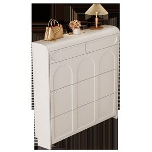 현관 신발장 수납장 현관장 틈새 좁은 행잉미러 보관함 6층 90cm 슬림 그린 설치