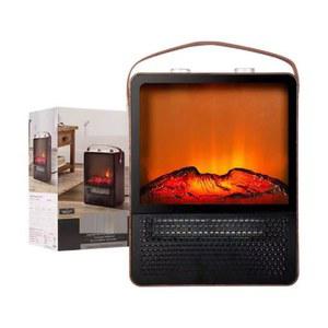 벽난로 캠핑 레트로 온풍기 장작 LED 난로 3D 차박 리모콘 원목색 난방기 장작모형난로