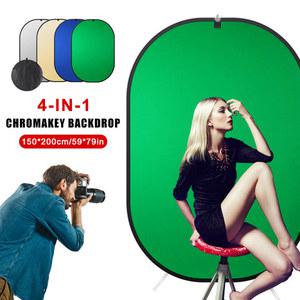 150x200CM 크로마 키 그린 스크린 접이식 양면 배경 사진 유튜브 비디오 라이브 스튜디오