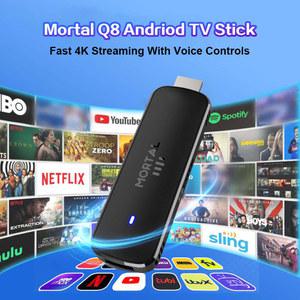 크롬캐스트 글로벌 버전 안드로이드 TV 스틱 Mortal Q8 음성 원격 Android14 8K 4K 비디오 Wifi6 Netflix YouTube 스트리밍 VS Fire