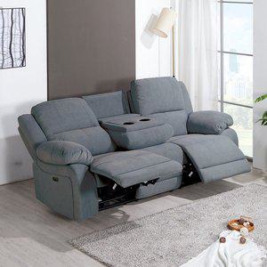 [소티디자인][바네스] 제로월 3인 전동 리클라이너 3인용 소파 이지클린 조야원단 진그레이 홈바(USB포트)