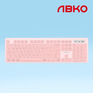 앱코 AK10 오피스 마스터 저소음 슬림 사무용 무선 키보드 핑크