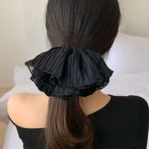 쉬폰 빅사이즈 스크런치 왕곱창 머리끈 헤어끈 헤어슈슈