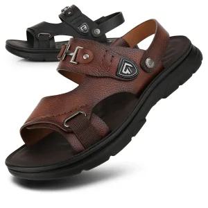 남성 샌들슬리퍼겸용 소가죽 남성샌들 남자슬리퍼 시원한 여름신발