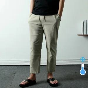 남자 바지 마바지 여름 팬츠 9부바지 테이퍼드 세미와이드 베이지 카키 흰