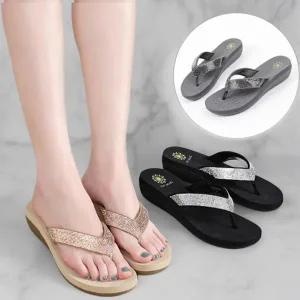 [다잇템] 여성 큐빅 반짝 플립플랍 쪼리 발가락 샌들
