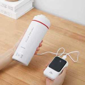 USB 전기텀블러 충전식 가열 여행용 커피포트 보온병 물끓이는 온수 전기포트 여행 일본