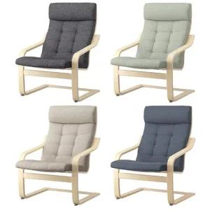 POANG 포엥 암체어 프레임 자작나무무늬목 쿠션 군나레드 안락의자 1인소파 거실의자