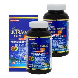 프리미엄 울트라 오메가3 휘시오일1300 180캡슐 X 2개 기억력 개선 비타민D 온가족이 함께