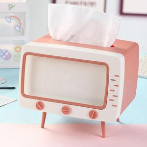 레트로 티비고급 두루마리휴지 핸드폰거치대 티슈케이스